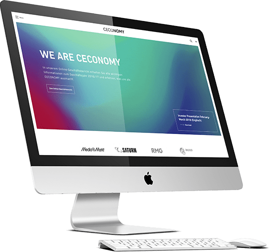 CECONOMY Website on screen CECONOMY Website on screen