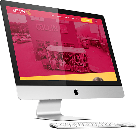 Collin Website on screen Collin Website on screen