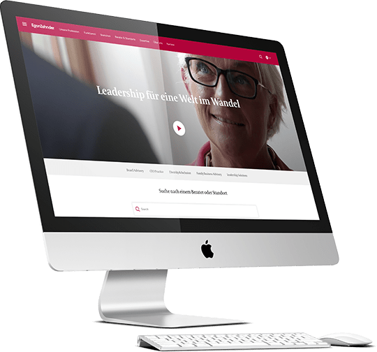 Egon Zehnder Website on screen Egon Zehnder Website on screen