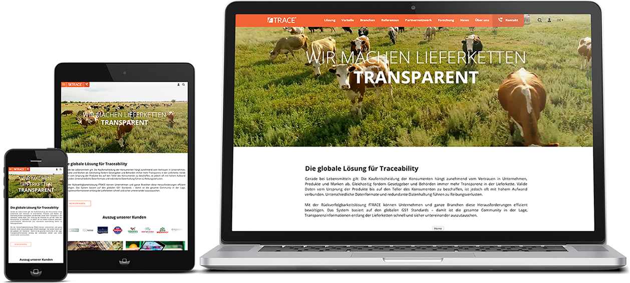 fTRACE Website on mobile devices fTRACE Website on mobile devices