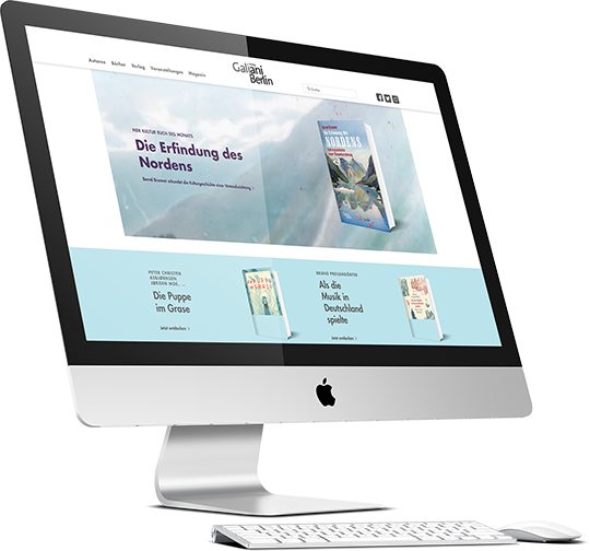 Galiani Website on screen Galiani Website on screen