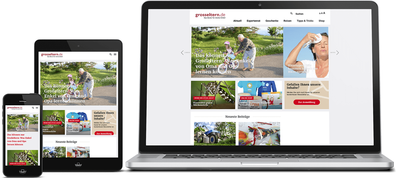 Großeltern Website on mobile devices Großeltern Website on mobile devices