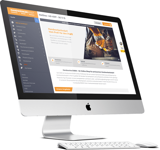 Handwerker3000 Website on screen Handwerker3000 Website on screen