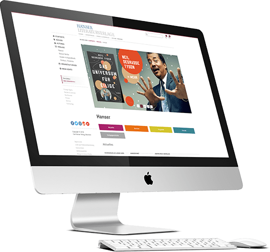 Hanser Shop Website on screen Hanser Shop Website on screen