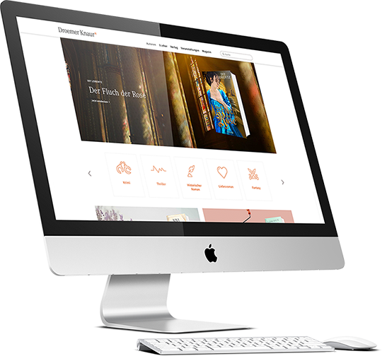 Droemer Knaur Website on screen Droemer Knaur Website on screen