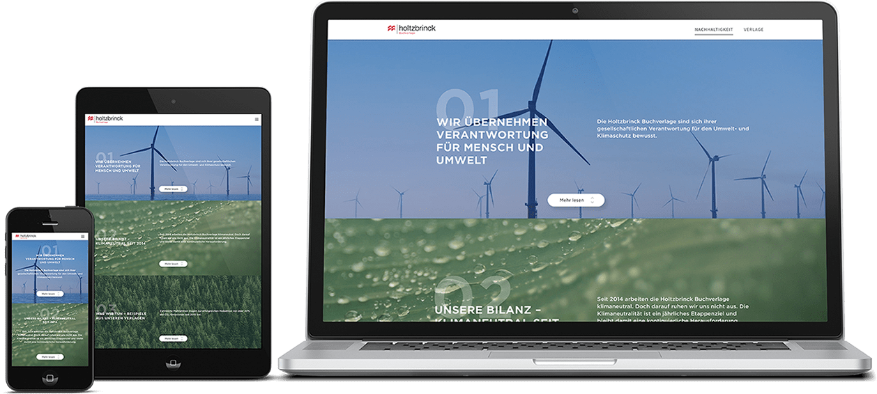 Holtzbrinck Buchverlage Website on mobile devices Holtzbrinck Buchverlage Website on mobile devices