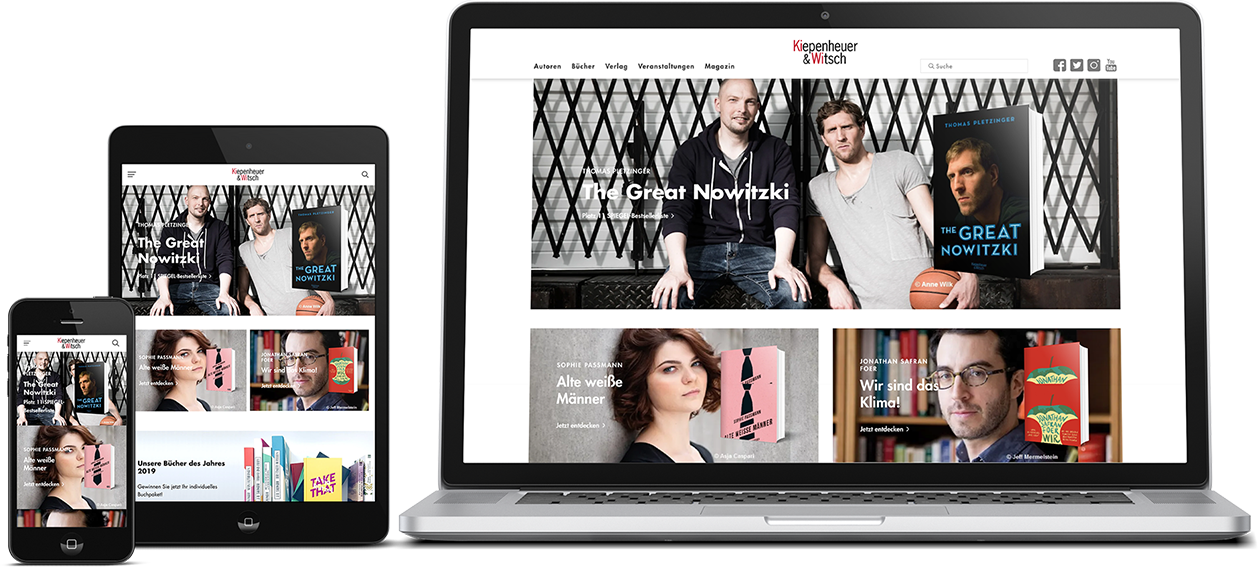 Kiepenheuer & Witsch Website on mobile devices Kiepenheuer & Witsch Website on mobile devices