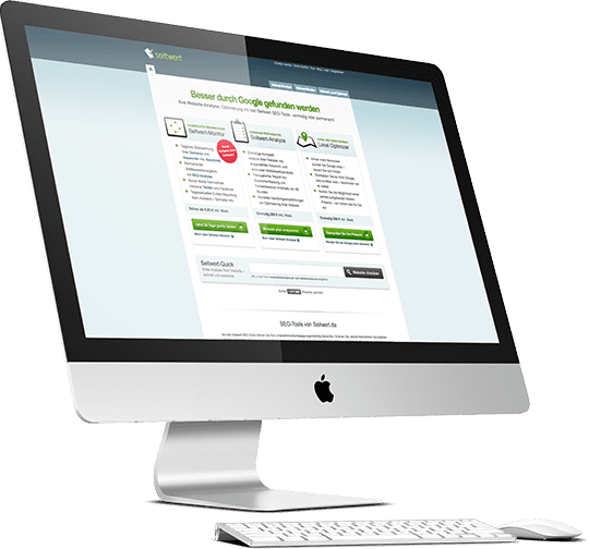 Seitwert Website on screen Seitwert Website on screen