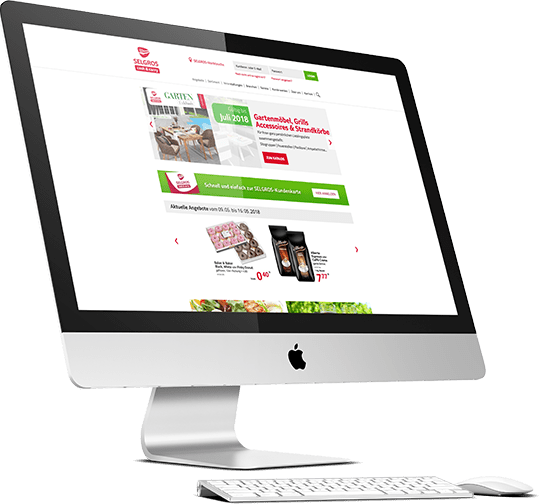 Selgros Website on screen Selgros Website on screen