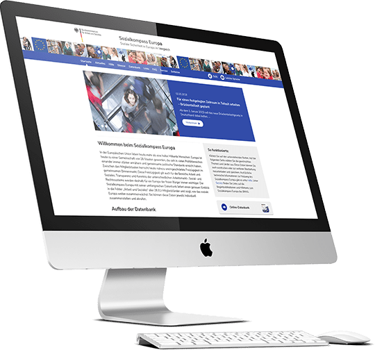 Sozialkompass Website on screen Sozialkompass Website on screen