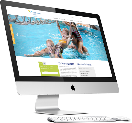 Stadtwerke Hilden Website on screen Stadtwerke Hilden Website on screen