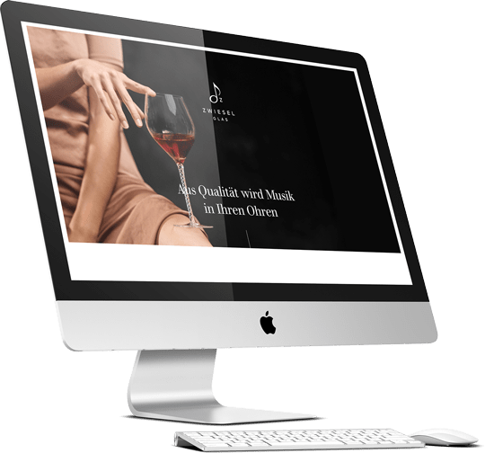 ZWIESEL GLAS Website on screen ZWIESEL GLAS Website on screen