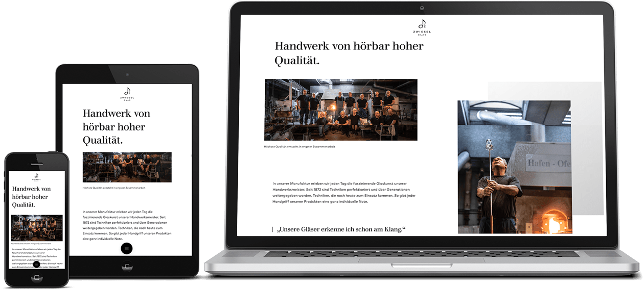 ZWIESEL GLAS Website on mobile devices ZWIESEL GLAS Website on mobile devices